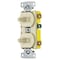 Hubbell Wiring Device-Kellems Switches and Lighting Controls, Combination Devices, Residential Grade, 1) Single Pole Toggle, 1) Three Way Toggle, 15A 120V AC, Self fGrounding, Side Wired, Ivory RC103I - alternate 1